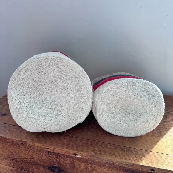 NWT Boho Colorful small Woven Baskets - Set of 2 - Picture 3 of 7